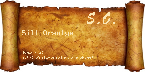 Sill Orsolya névjegykártya